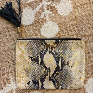 GiGi New York Snake Print Clutch with Tassel